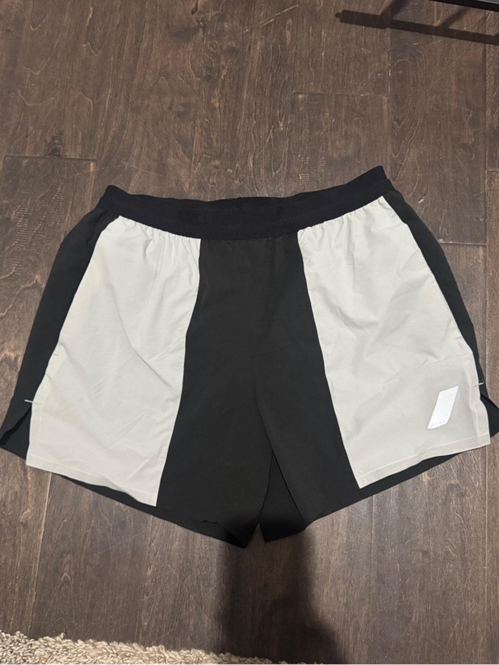 Zara Black and Light Gray Panel Athletic Shorts